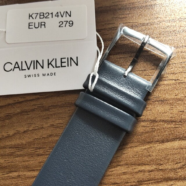 Calvin Klein Even Blue Dial Blue Leather Strap Watch for Men - K7B214VN