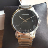 Calvin Klein City Black Dial Silver Steel Strap Watch for Men - K2G2G14C