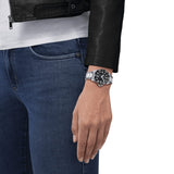 Tissot Seastar 1000 Lady Quartz Black Dial Silver Steel Strap Watch for Women - T120.210.11.051.00