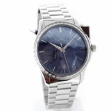 Gucci G Timeless Diamonds Mother of Pearl Blue Dial Silver Steel Strap Unisex Watch - YA126458