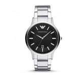 Emporio Armani Renato Quartz Black Dial Silver Steel Strap Watch For Men - AR11181