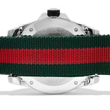 Gucci Dive White Dial Red & Green Nylon Strap Watch For Men - YA136207