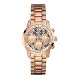 Guess Mini Sunrise Quartz Rose Gold Dial Rose Gold Steel Strap Watch For Women - W0448L9