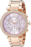 Michael Kors Parker Purple Dial Rose Gold Steel Strap Watch for Women - MK6169