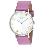 Coach Perry Mother of Pearl White Dial Pink Leather Strap Watch for Women - 14503243