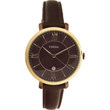 Fossil Jacqueline Burgundy Dial Burgundy Leather Strap Watch for Women  - ES4099