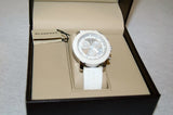 Burberry City Chronograph White Dial White Leather Strap Watch For Women - BU9701