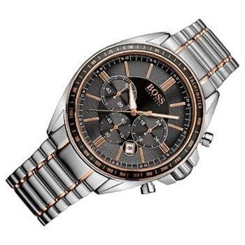 Hugo Boss Driver Sport Chronograph Grey Dial Two Tone Steel Strap Watch for Men - 1513094