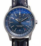 Breitling Navitimer Automatic 41 Blue Dial Blue Leather Strap Watch for Men - A17326161C1P3