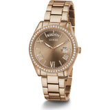 Guess Luna Diamonds Rose Gold Dial Rose Gold Steel Strap Watch for Women - GW0307L3