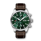 IWC Pilot's Watch Chronograph Edition Racing Green 43mm Green Dial Brown Leather Strap Watch for Men - IW377726