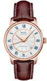 Mido Baroncelli III Automatic Silver Dial Brown Leather Strap Watch For Men - M8600.2.21.8