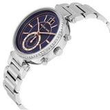 Michael Kors Sawyer Navy Blue Dial Silver Steel Strap Watch for Women - MK6224