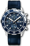 IWC Aquatimer Chronograph Blue Dial Blue Rubber Strap Watch for Men - IW376711