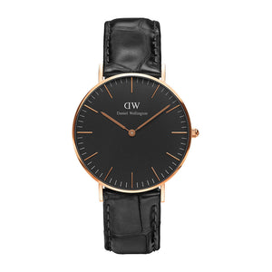 Daniel Wellington Classic Reading Black Dial Black Leather Strap Watch For Women - DW00100141