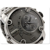 Diesel Little Daddy Dual Time Chronograph Grey Dial Stainless Steel Strap Watch For Men - DZ7263