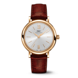 IWC Portofino Automatic Silver Dial Red Leather Strap Watch for Women - IW357401