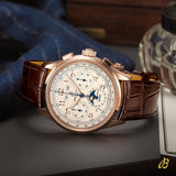 Breitling Premier B09 Chronograph 40 White Dial Brown Leather Strap Watch for Men - RB0930371G1P1