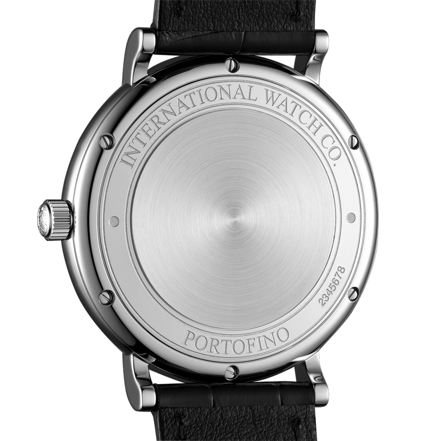 IWC Portofino Automatic Blue Dial Black Leather Strap Watch for Men - IW356523