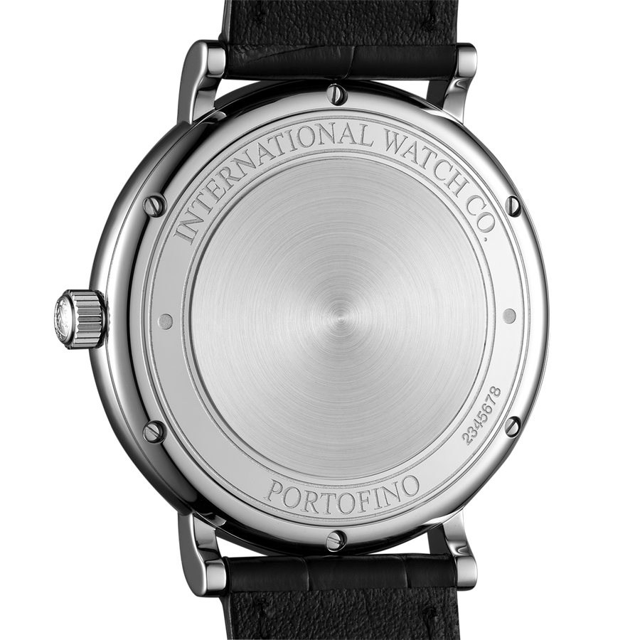 IWC Portofino Automatic White Dial Black Leather Strap Watch for Men - IW356517