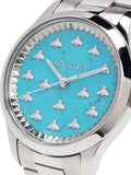 Gucci G Timeless Quartz Turquoise Dial Silver Steel Strap Unisex Watch - YA1265044