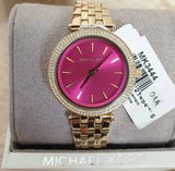 Michael Kors Darci Pink Dial Gold Steel Strap Watch for Women - MK3444