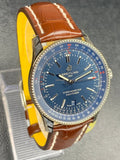 Breitling Navitimer 1 Automatic 41mm Blue Dial Brown Steel Strap Watch for Men - A17326161C1P1