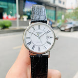 Longines Presence 38.5mm Automatic White Dial Black Leather Strap Watch for Men - L4.921.4.11.2