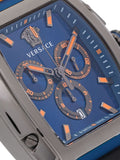 Versace Iconic Dominus Chronograph Blue Dial Blue Rubber Strap Watch For Men - VE6H00323