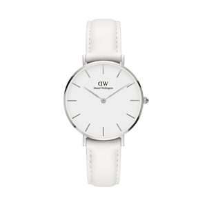 Daniel Wellington Petite Bondi White Dial White Leather Strap Watch For Women - DW00100190