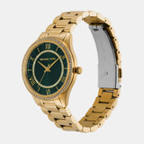 Michael Kors Lauryn Analog Green Dial Gold Steel Strap Watch for Women - MK4737