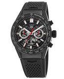 Tag Heuer Carrera Automatic Chronograph Black Dial Black Rubber Strap Watch for Men - CBG2A90.FT6173