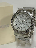 Michael Kors Dylan Glitz Chronograph White Dial Silver Steel Strap Watch For Women - MK5411