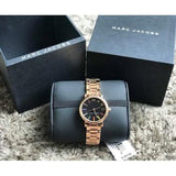 Marc Jacobs Roxy Black Dial Rose Gold Stainless Steel Strap Watch for Women - MJ3569