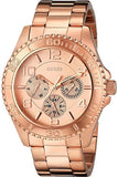 Guess BFF Multifunction Rose Gold Dial Rose Gold Steel Strap Watch for Women - W0231L4