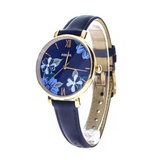 Fossil Jacqueline Blue Dial Blue Leather Strap Watch for Women - ES4673