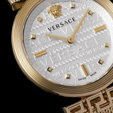 Versace Meander Greca White Dial Gold Mesh Bracelet Watch for Women - VELW00820