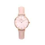 Daniel Wellington Petite Rouge Pink Dial Pink Leather Strap Watch For Women - DW00100511