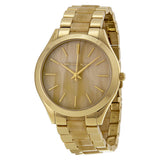 Michael Kors Slim Runway Gold Dial Two Tone Gold Strap Watch for Women - MK4285