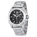 Fossil Modern Machine Black Dial Silver Steel Strap Watch for Men - FS4926