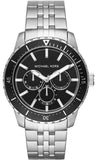 Michael Kors Cunningham Multifunction Black Dial Silver Steel Strap Watch For Men - MK7156