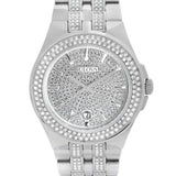 Bulova Crystal Pave Silver Dial Silver Steel Strap Watch for Men - 96B235