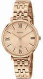 Fossil Jacqueline Rose Gold Dial Rose Gold Steel Strap Watch for Women - ES3435