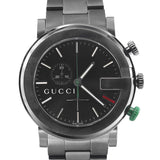 Gucci G Chrono Black Dial Black Steel Strap Watch For Men - YA101331