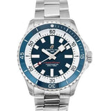 Breitling Superocean Automatic 42mm Blue Dial Silver Steel Strap Watch for Men - A17375E71C1A1