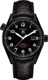 Tag Heuer Carrera Calibre 5 Drive Timer Black Dial Black Leather Strap Watch for Men - WAR2A80.FC6337