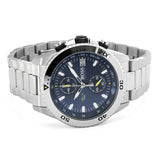 Hugo Boss Vela Chronograph Diver Blue Dial Silver Steel Strap Watch for Men - 1513775