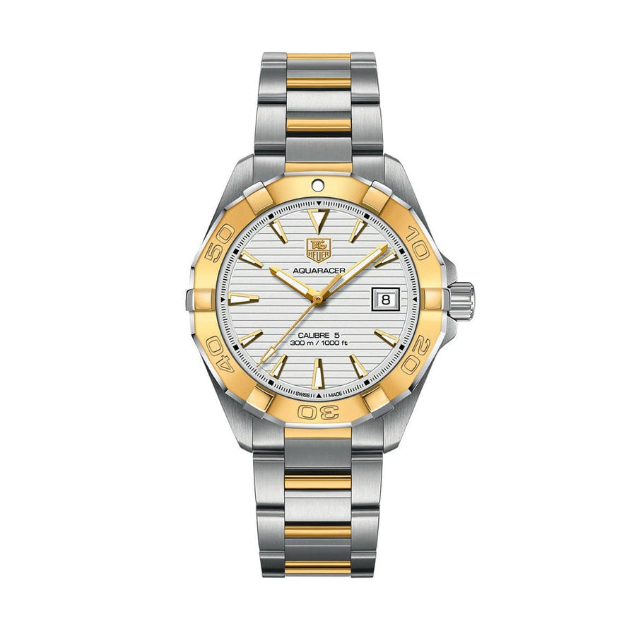 Tag Heuer Aquaracer Automatic White Dial Two Tone Steel Strap Watch for Men - WAY2151.BD0912