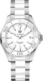 Tag Heuer Aquaracer Quartz 35mm White Dial Two Tone Steel Strap Watch Women - WAY131B.BA0914