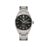 Tag Heuer Carrera Calibre 5 Automatic Black Dial Silver Steel Strap Watch for Men - WAR201A.BA0723